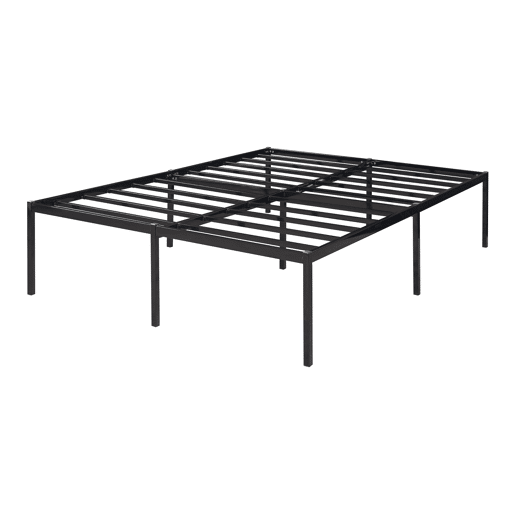 Cama metálica Vårdö com estrado 140x200 cm - Preto en.casa
