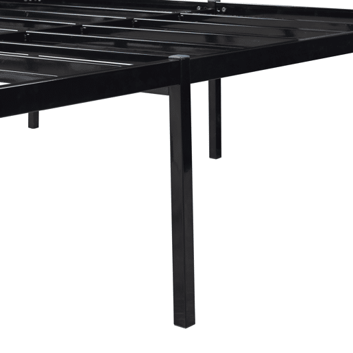 Cama metálica Vårdö com estrado 140x200 cm - Preto en.casa