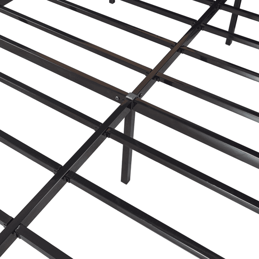 Cama metálica Vårdö com estrado 140x200 cm - Preto en.casa