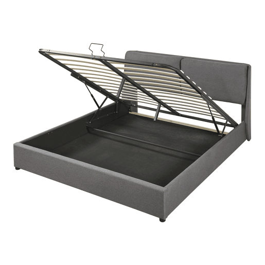 Cama de casal Lunner estrado rebatível 140x200cm - Cinzento escuro en.casa
