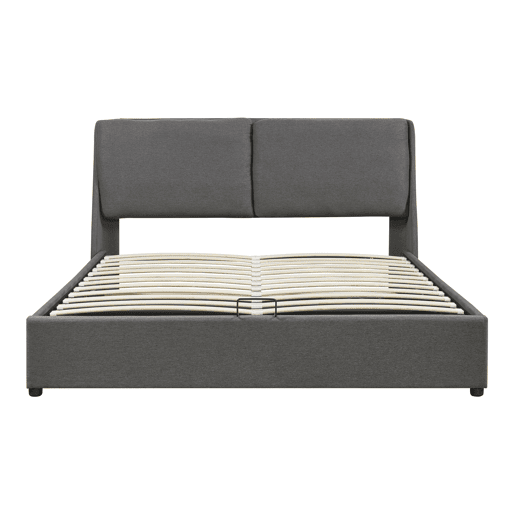 Cama de casal Lunner estrado rebatível 140x200cm - Cinzento escuro en.casa