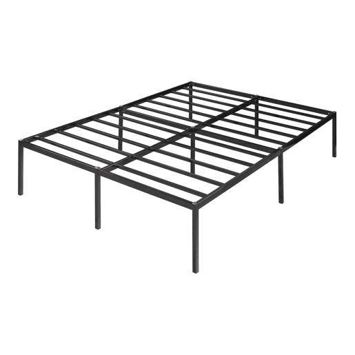 Cama metálica Vårdö com estrado e colchão 140x200 cm - Preto en.casa