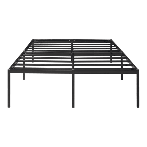 Cama metálica Vårdö com estrado e colchão 140x200 cm - Preto en.casa