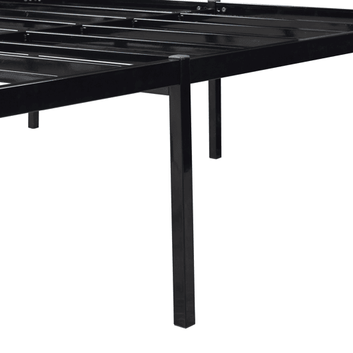 Cama metálica Vårdö com estrado e colchão 140x200 cm - Preto en.casa