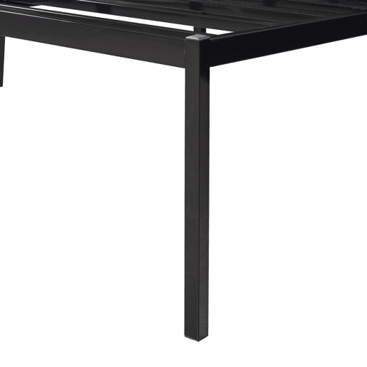Cama metálica Vårdö com estrado e colchão 140x200 cm - Preto en.casa