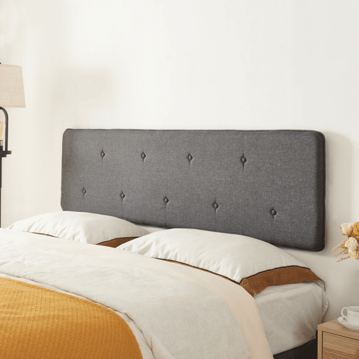 Cabeceira têxtil Tokke 140x4x52 cm - Cinzento en.casa