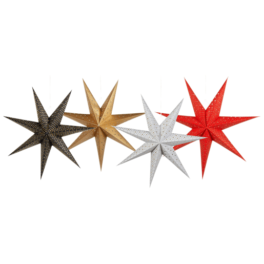 Conjunto de 4 estrelas decorativas suspensas LED multicolor 60 cm KAMET