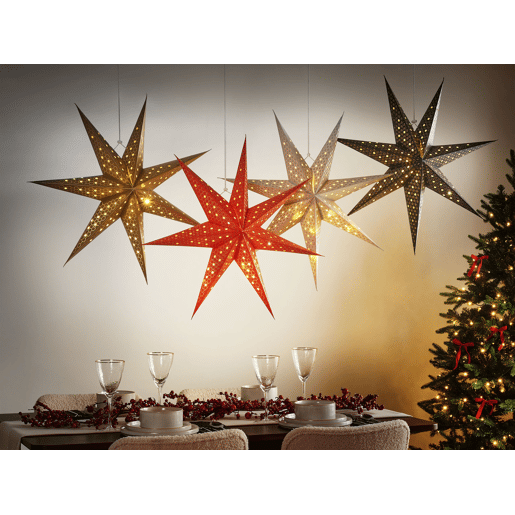 Conjunto de 4 estrelas decorativas suspensas LED multicolor 60 cm KAMET