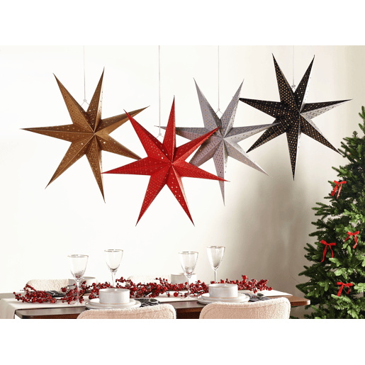 Conjunto de 4 estrelas decorativas suspensas LED multicolor 60 cm KAMET