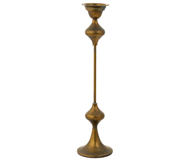 Portavelas de metal dorado 15x15x61.5