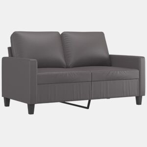 vidaXL Sofá de 2 lugares 120 cm couro artificial cinza