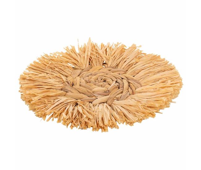 Figura decoración de pared de fibra natural marrón d27x02