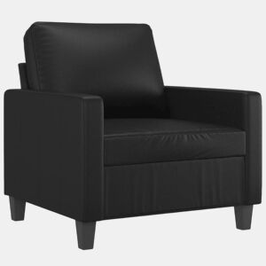 vidaXL Poltrona couro artificial 60 cm preto