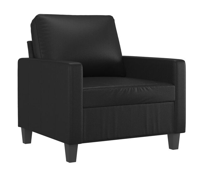 Vidaxl sillón cuero sintético negro 60 cm