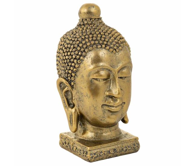 Budha decoración de resina dorado 14x13.5x23.5