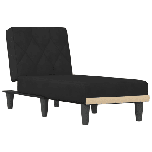 vidaXL Chaise longue veludo preto vidaXL Chaise longue veludo preto