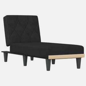 vidaXL Chaise longue veludo preto