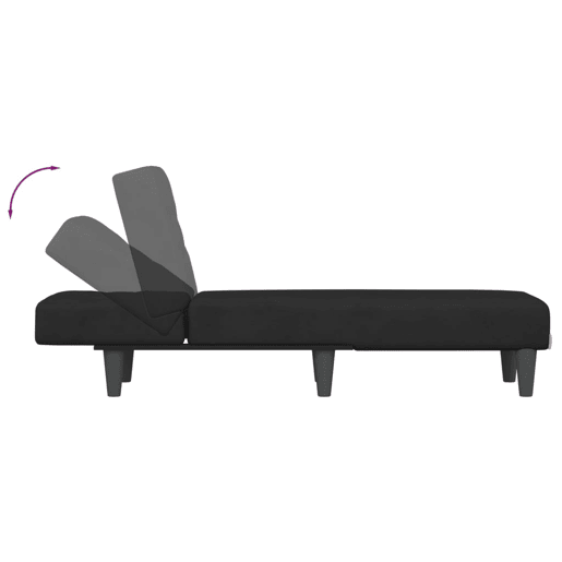 vidaXL Chaise longue veludo preto vidaXL Chaise longue veludo preto