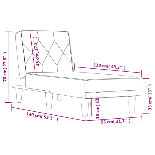 vidaXL Chaise longue veludo preto vidaXL Chaise longue veludo preto
