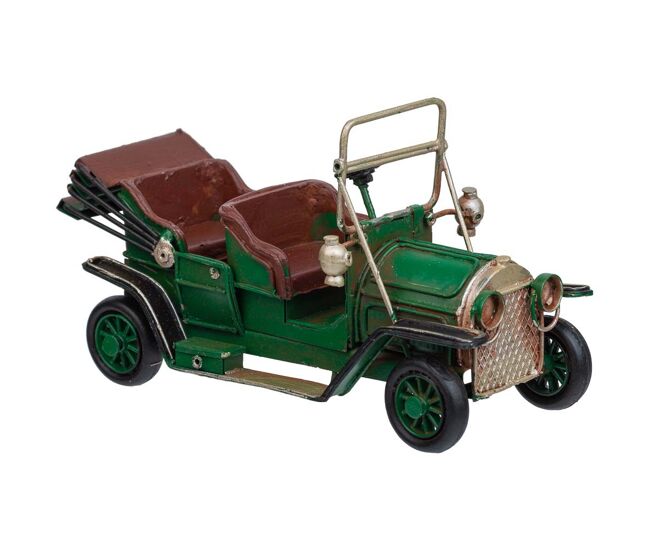 Coche de metal en color verde mide 17x7x9.3h cm