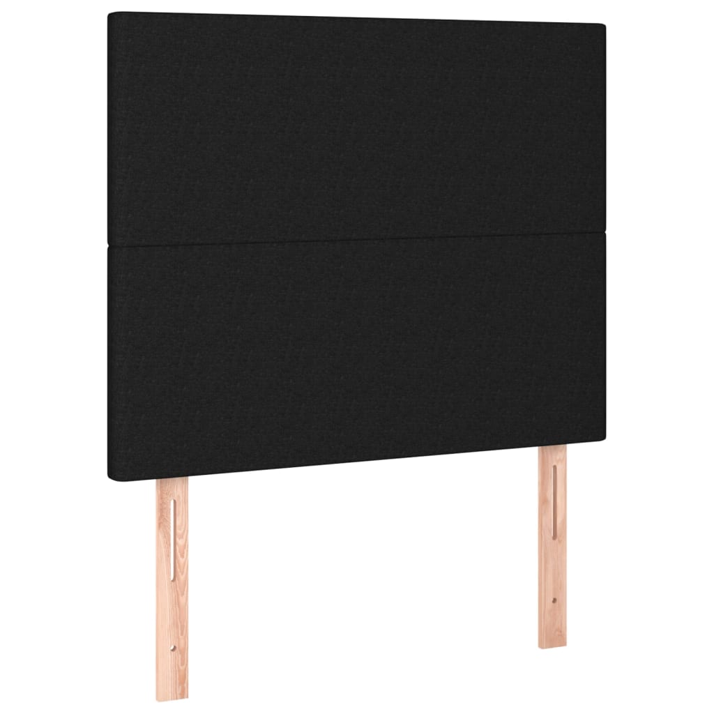 Cabeceros 2 unidades de tela negro 90x5x78/88 cm alto