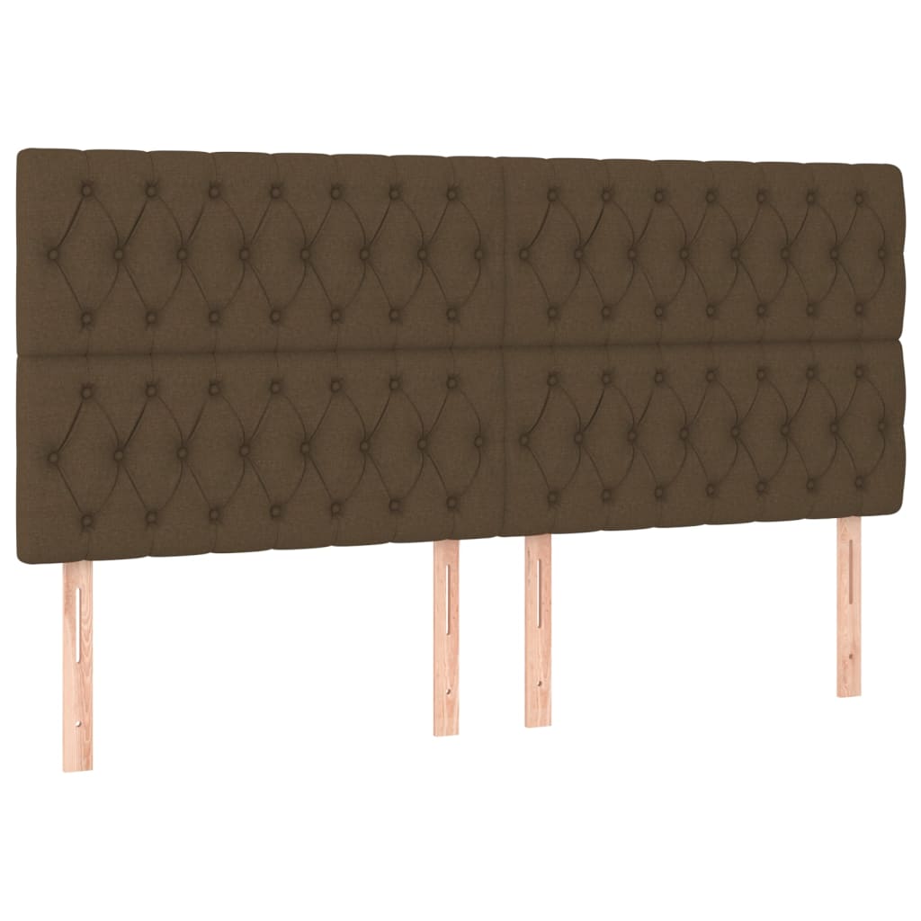 cabeceros 4 unidades de tela marron oscuro 100x7x7888 cm alto