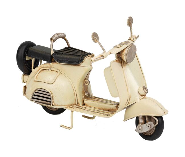 Motocicleta de metal en color marrón mide 18x7.5x11h cm