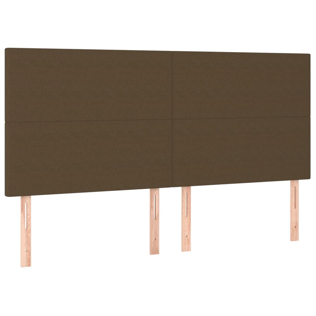 Cabeceros 4 unidades de tela marrón oscuro 80x5x78/88 cm alto