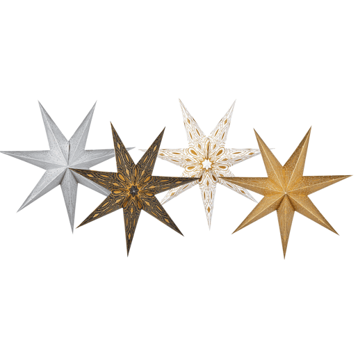 Conjunto de 4 estrelas decorativas suspensas LED multicolor 60 cm SHIVLING