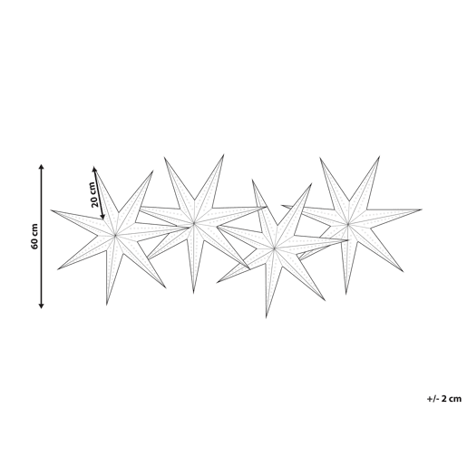 Conjunto de 4 estrelas decorativas suspensas LED multicolor 60 cm SHIVLING