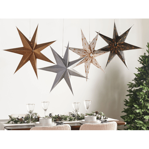 Conjunto de 4 estrelas decorativas suspensas LED multicolor 60 cm SHIVLING