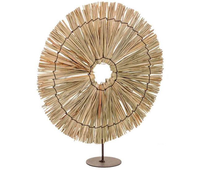 Figura decoración de fibra natural marrón 32x02x37