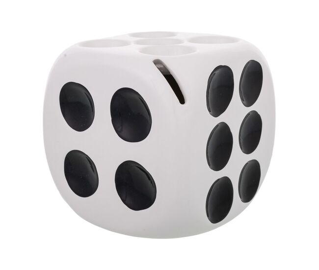 Hucha dado blanca 12,5x12,5x12,5
