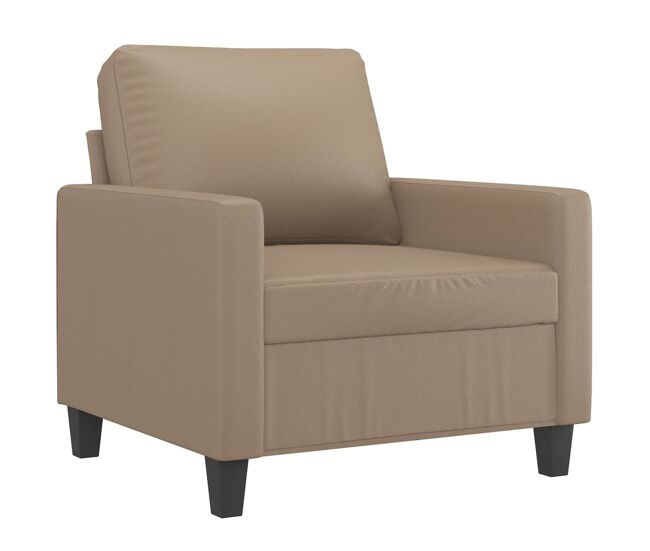 Vidaxl sillón cuero sintético color capuchino 60 cm