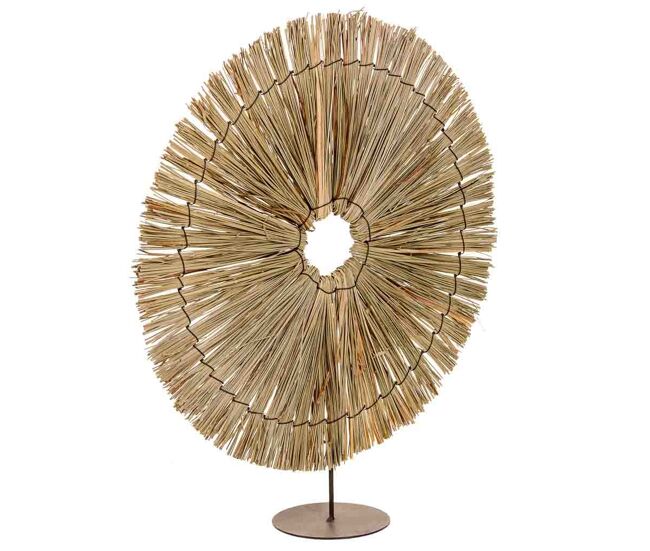 Figura decoración de fibra natural marrón 43x02x49