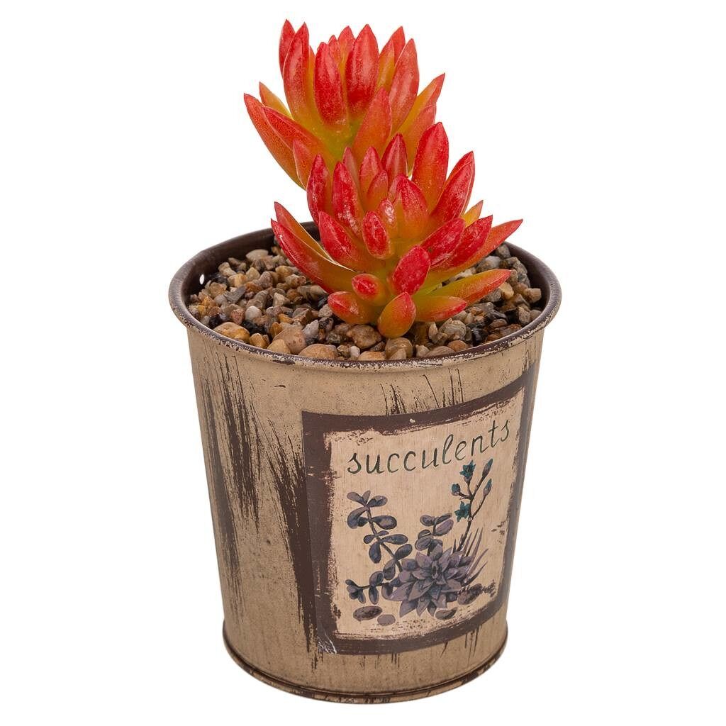 maceta con cactus artificial 10x10x17