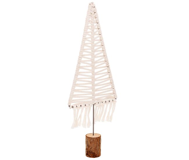 árbol decorativo de algodón trenzado blanco 15x01x44