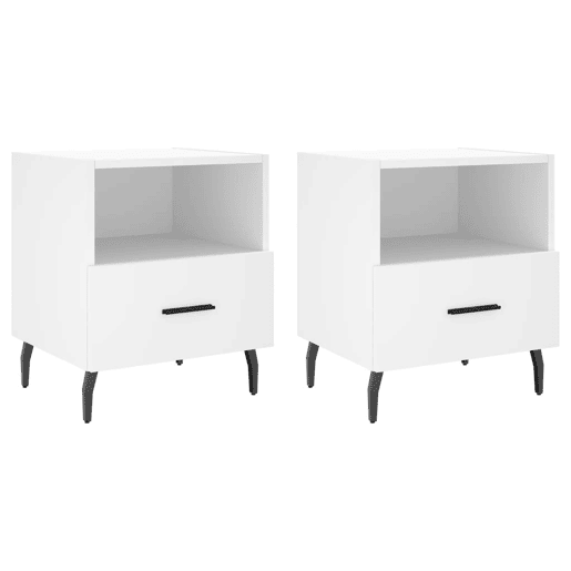 vidaXL Mesas de cabeceira 2 pcs 40x35x47,5 cm deriv. de madeira branco