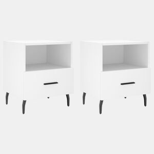 vidaXL Mesas de cabeceira 2 pcs 40x35x47,5 cm deriv. de madeira branco