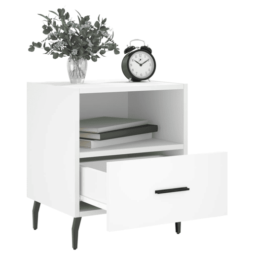 vidaXL Mesas de cabeceira 2 pcs 40x35x47,5 cm deriv. de madeira branco
