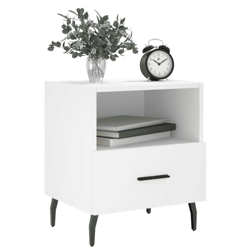 vidaXL Mesas de cabeceira 2 pcs 40x35x47,5 cm deriv. de madeira branco