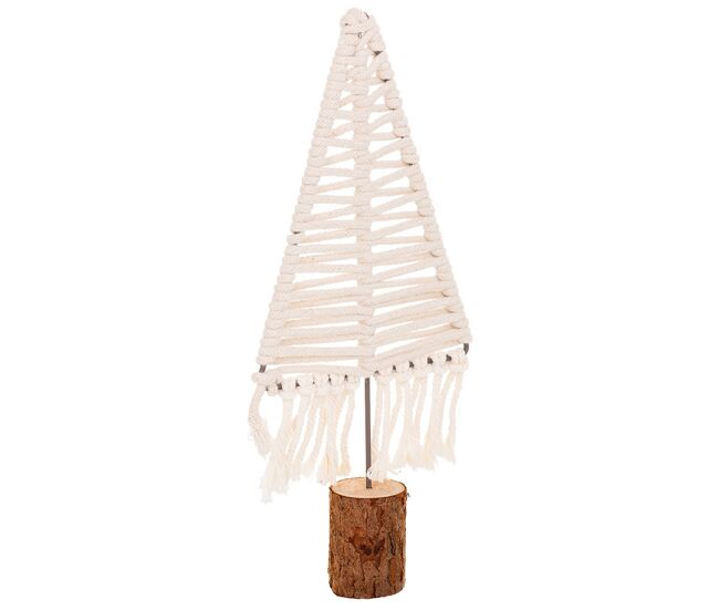 árbol decorativo de algodón trenzado blanco 13x01x37.5