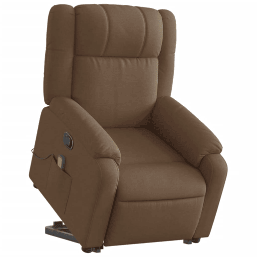 vidaXL Poltrona reclinável massagens tecido castanho vidaXL Poltrona reclinável massagens tecido castanho