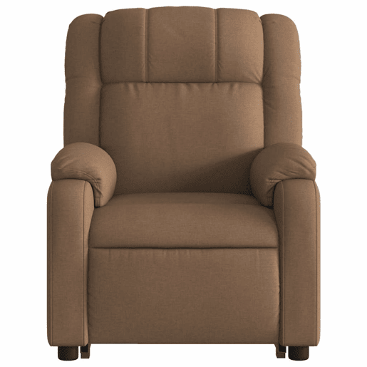 vidaXL Poltrona reclinável massagens tecido castanho vidaXL Poltrona reclinável massagens tecido castanho