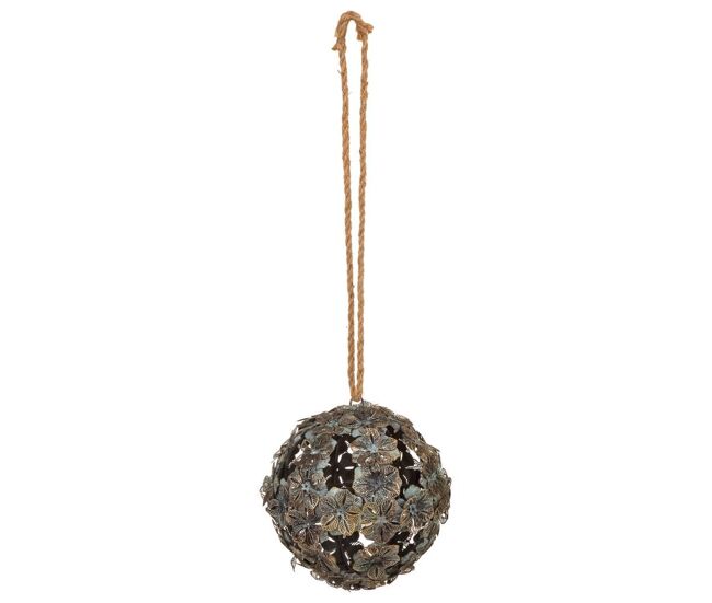 Bola decoración de metal dorado 16.5x16.5x18