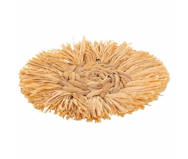 Figura decoración de pared de fibra natural marrón d30x02