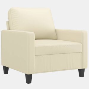 vidaXL Poltrona 60 cm couro artificial creme