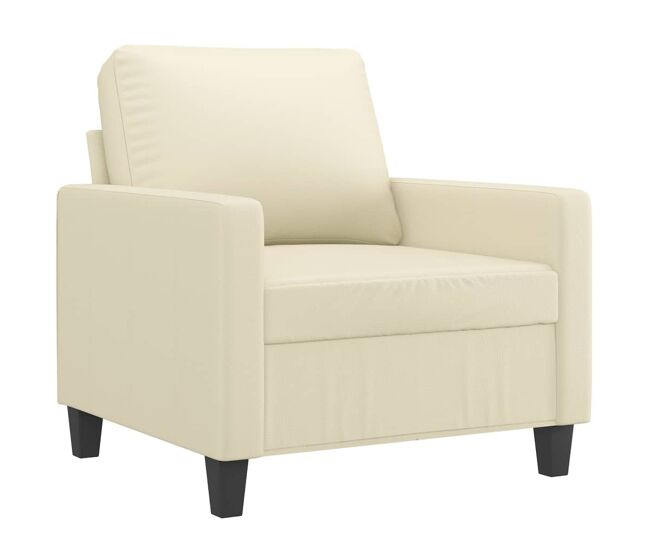 Vidaxl sillón cuero sintético crema 60 cm