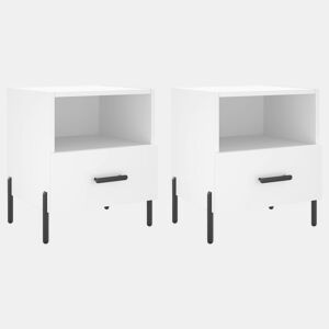 vidaXL Mesas de cabeceira 2 pcs 40x35x47,5 cm deriv. de madeira branco