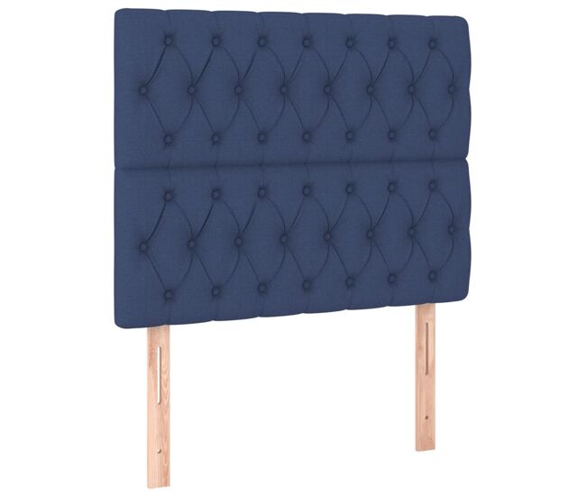 Cabeceros 2 unidades tela azul 100x7x78/88 cm alto